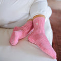 Serene Socks- Adult Merino Wool Non-Slip Socks- Coral- 1 pair
