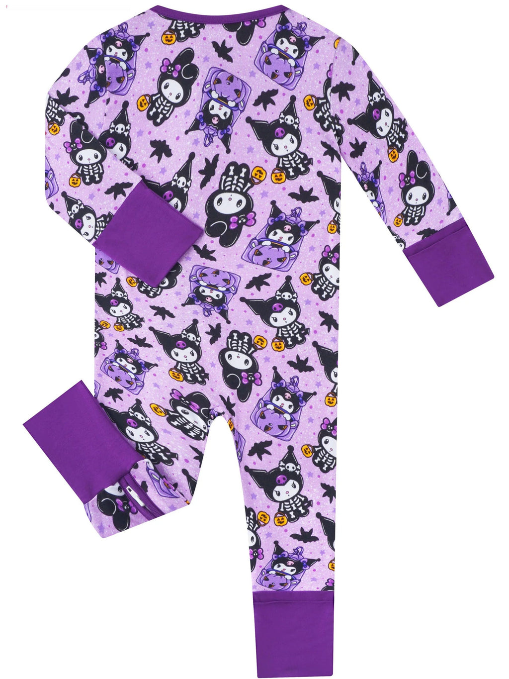 PoshTOT Sanrio Kuromi Purple Bamboo Baby Convertible Zippy Romper