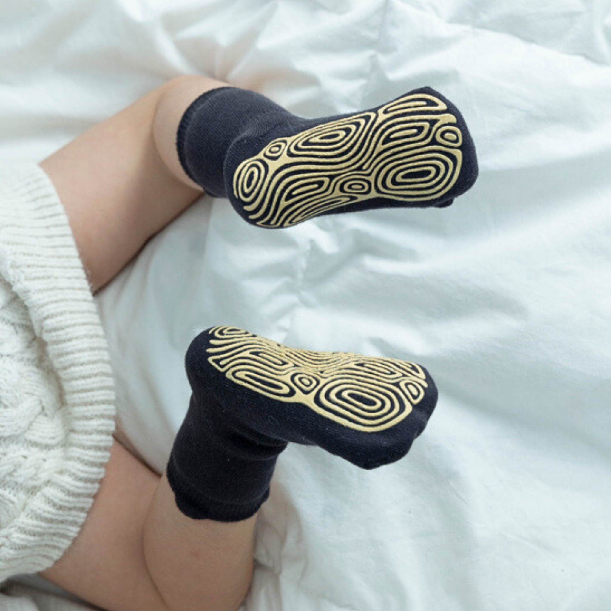 New- Into The Wild III- Organic- 4 Pairs of Stay-On Baby & Toddler Non-Slip Socks