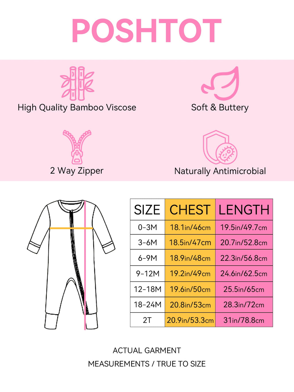 PoshTOT Sanrio Kuromi Bamboo Baby Convertible Zippy Romper