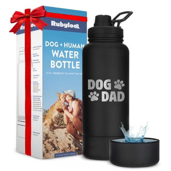 Dog + Human Water Bottle with Detachable Dog Bowl
