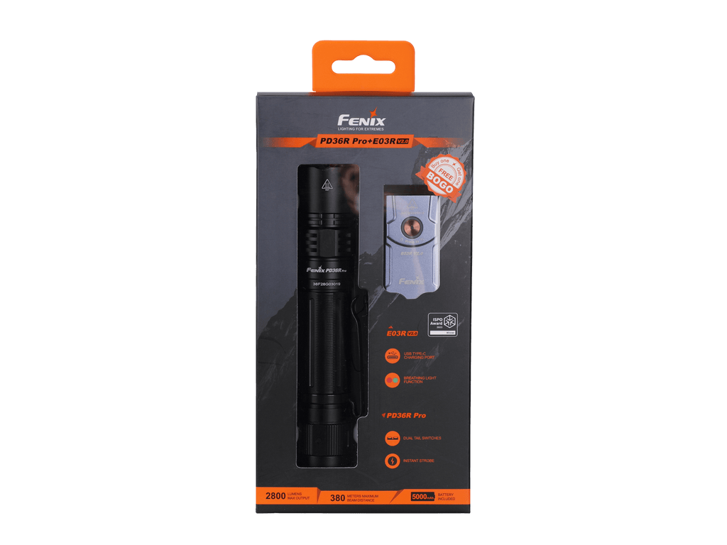 Fenix PD36R Pro 2800 Lumen Flashlight + FREE E03R V2 Keychain Light