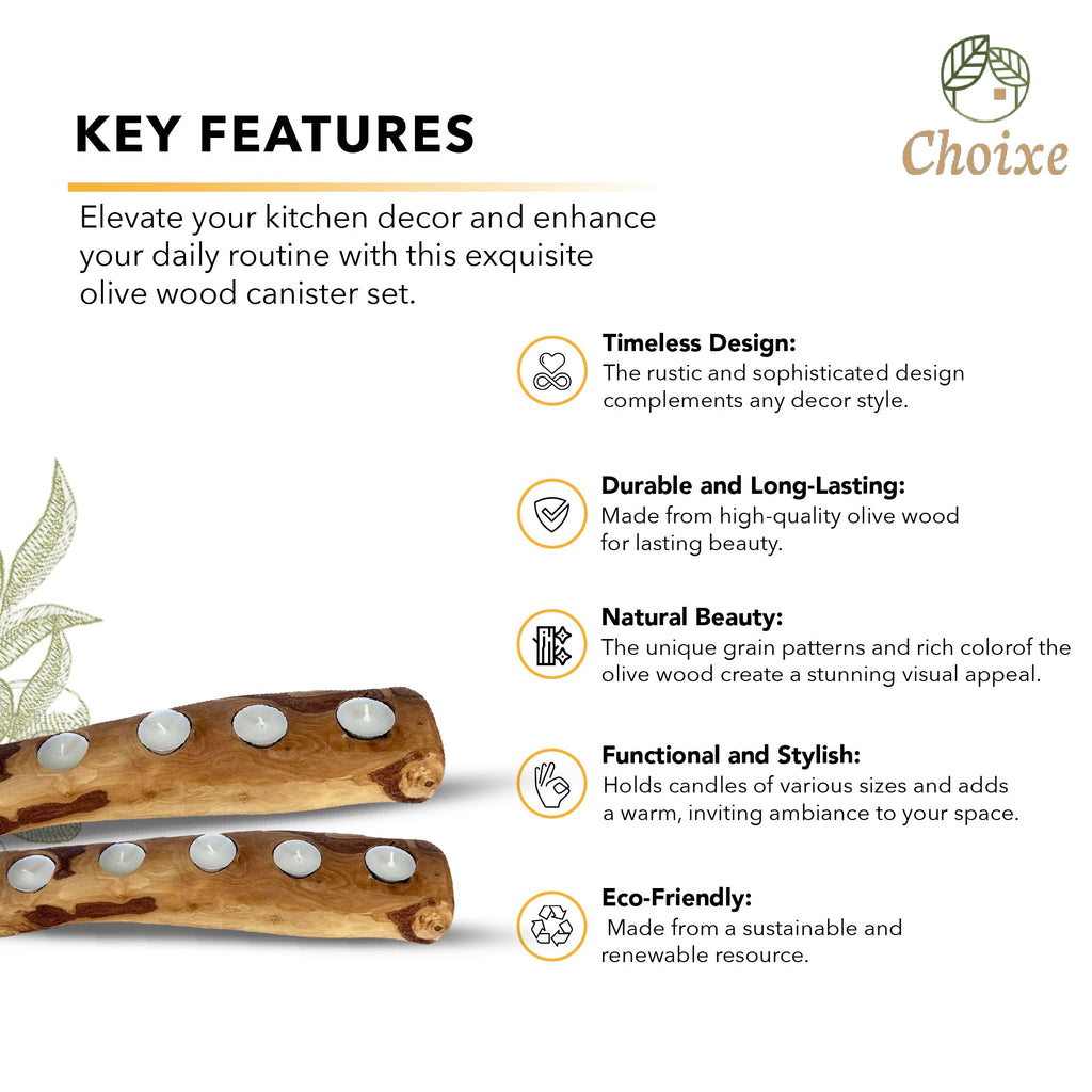 Olive Wood Candle Holder