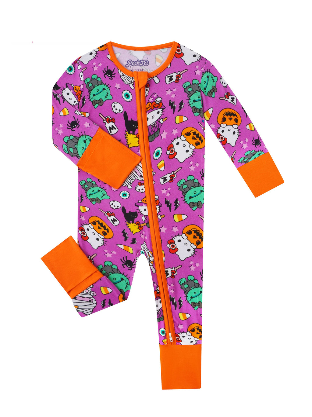 PoshTOT Sanrio Hello Kitty Milk Bamboo Baby Convertible Zippy Romper